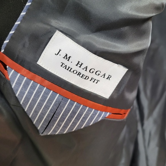 J.M. Haggar Mens Tailored Fit Suit Jacket Black 50 Regular Blazer 1059762 NEW - Picture 4 of 12